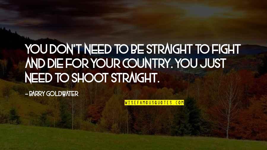 I Need To Die Quotes By Barry Goldwater: You don't need to be straight to fight
