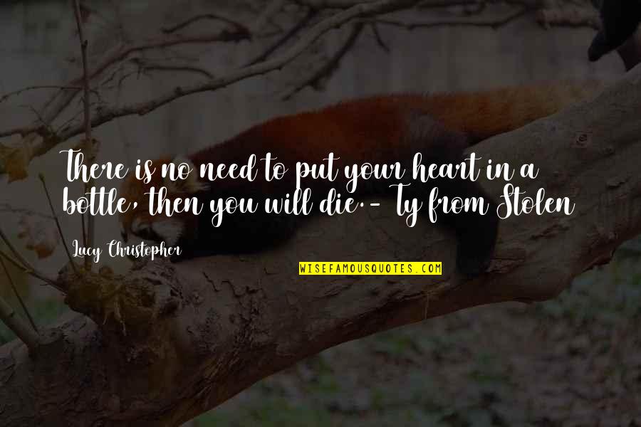 I Need To Die Quotes By Lucy Christopher: There is no need to put your heart