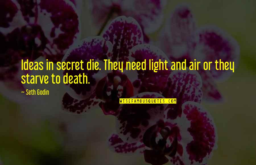I Need To Die Quotes By Seth Godin: Ideas in secret die. They need light and