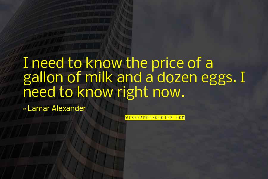 I Need To Know Now Quotes By Lamar Alexander: I need to know the price of a