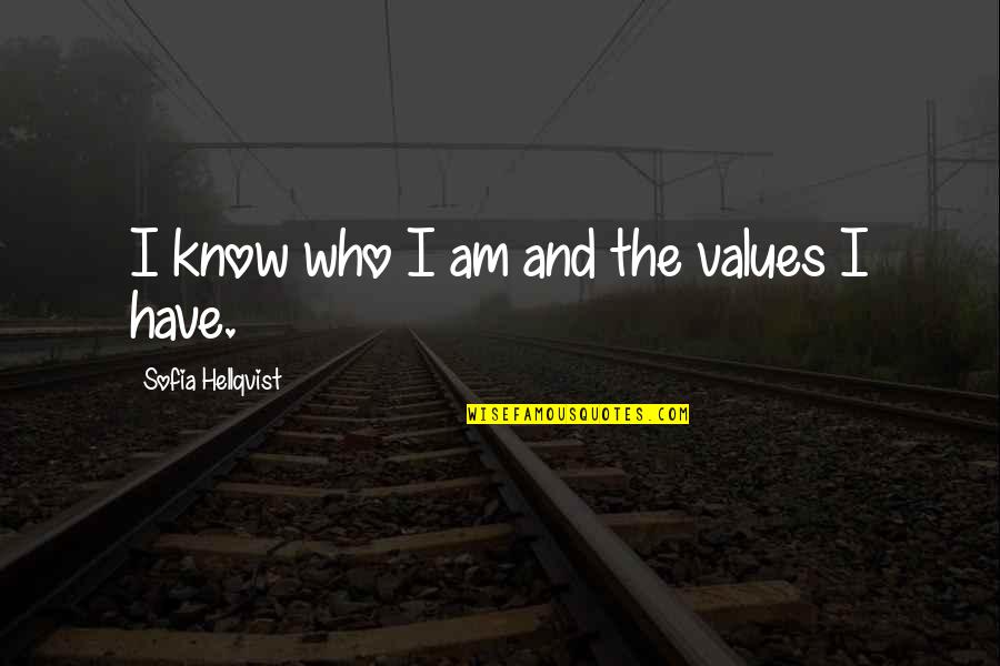 I Need Your Warmth Quotes By Sofia Hellqvist: I know who I am and the values