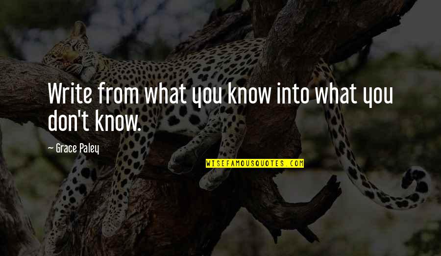 I Never Beg Quotes By Grace Paley: Write from what you know into what you I Never Beg Quotes By Grace Paley: Write from what you know into what you