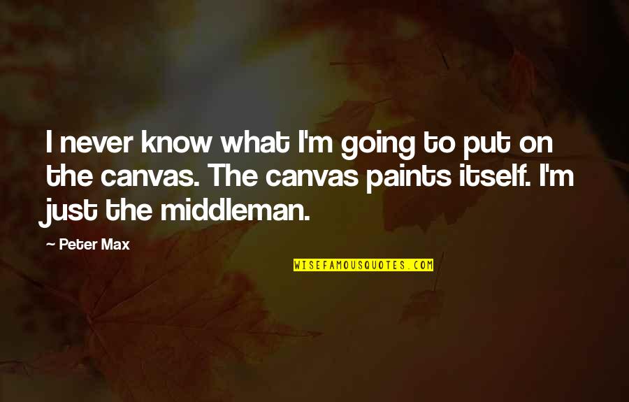 I Never Know Quotes By Peter Max: I never know what I'm going to put