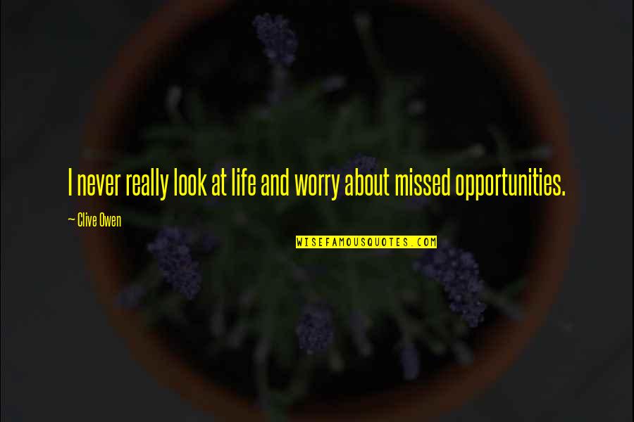 I Never Look Quotes By Clive Owen: I never really look at life and worry