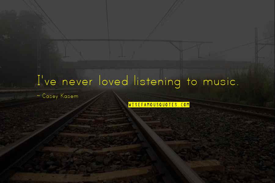 I Never Loved Quotes By Casey Kasem: I've never loved listening to music.