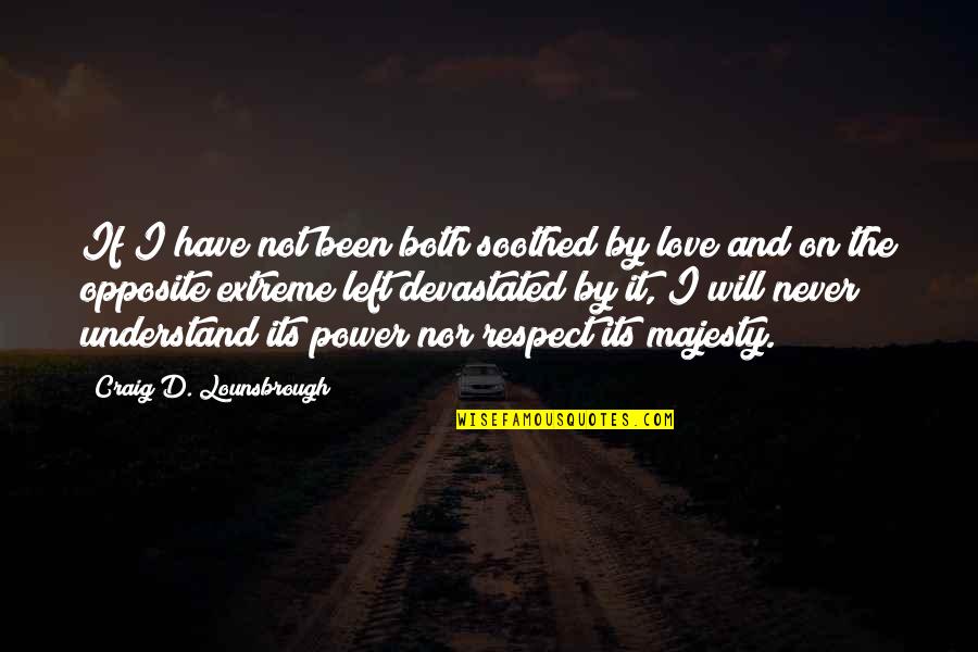 I Never Loved Quotes By Craig D. Lounsbrough: If I have not been both soothed by
