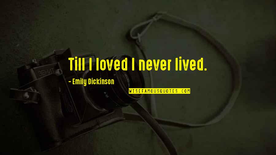 I Never Loved Quotes By Emily Dickinson: Till I loved I never lived.