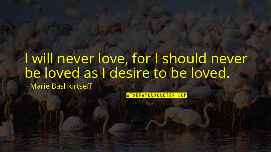 I Never Loved Quotes By Marie Bashkirtseff: I will never love, for I should never