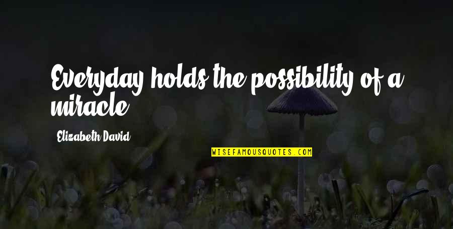 I Never Really Mattered Quotes By Elizabeth David: Everyday holds the possibility of a miracle.