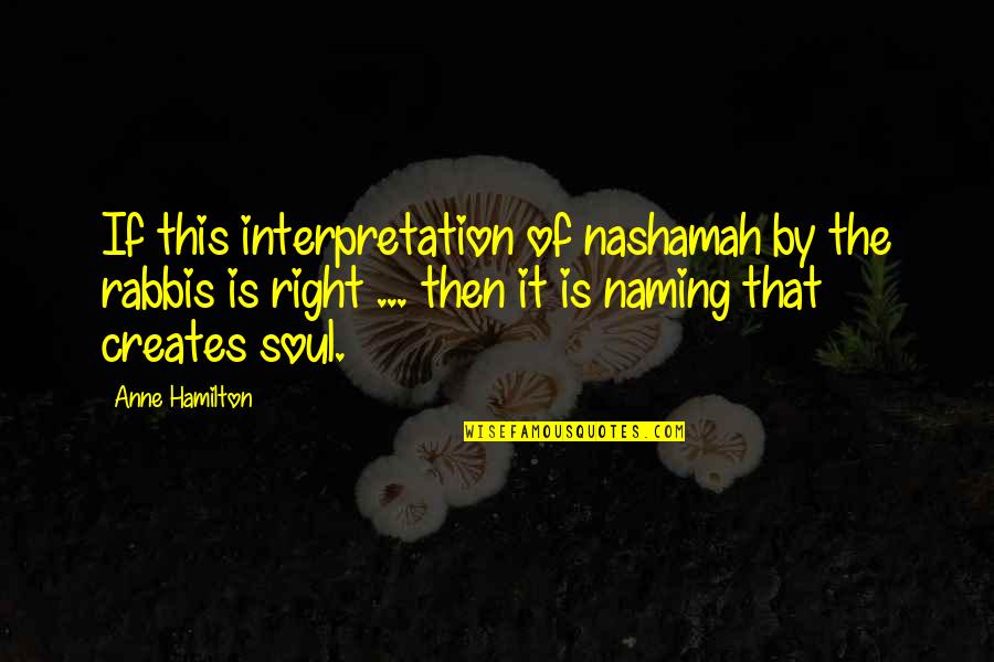 I Never Said Goodbye Quotes By Anne Hamilton: If this interpretation of nashamah by the rabbis