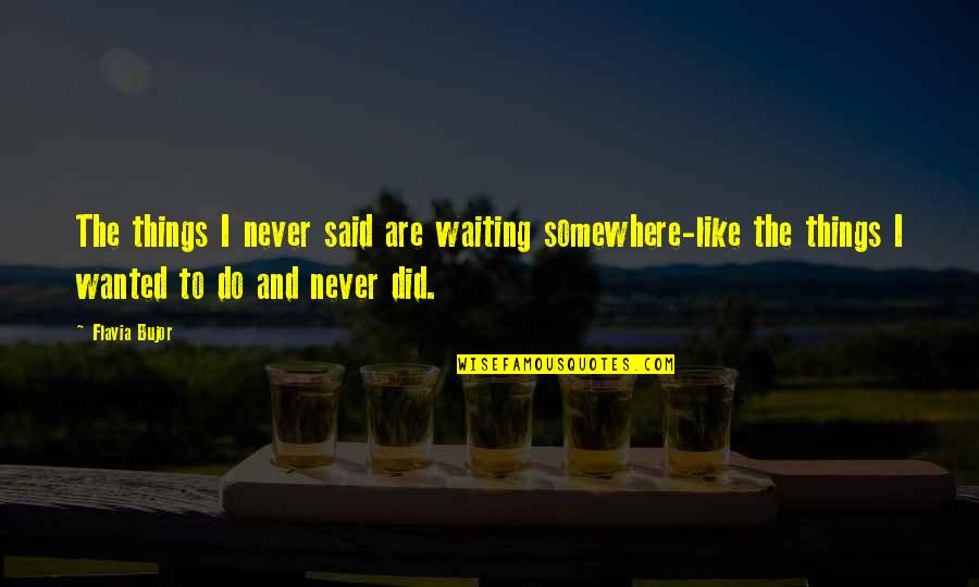 I Never Said Quotes By Flavia Bujor: The things I never said are waiting somewhere-like