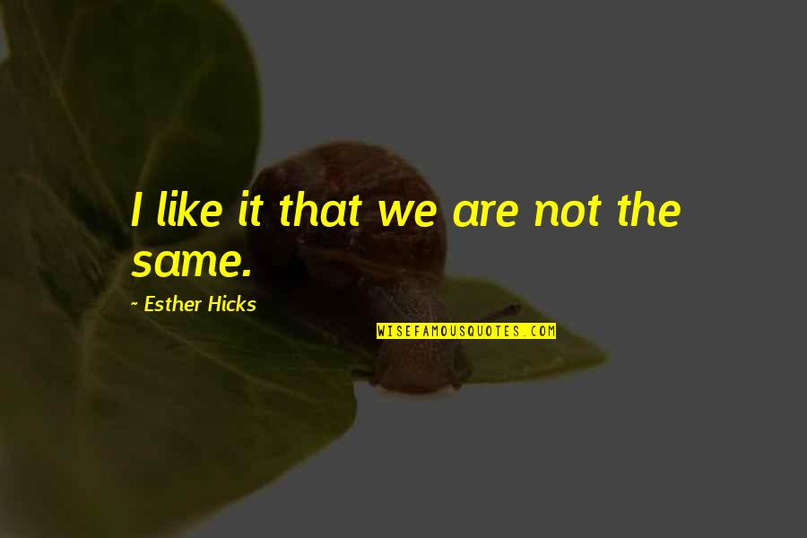 I Not Esther Quotes By Esther Hicks: I like it that we are not the