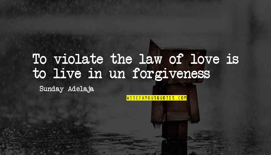 I Only Live To Love You Quotes By Sunday Adelaja: To violate the law of love is to