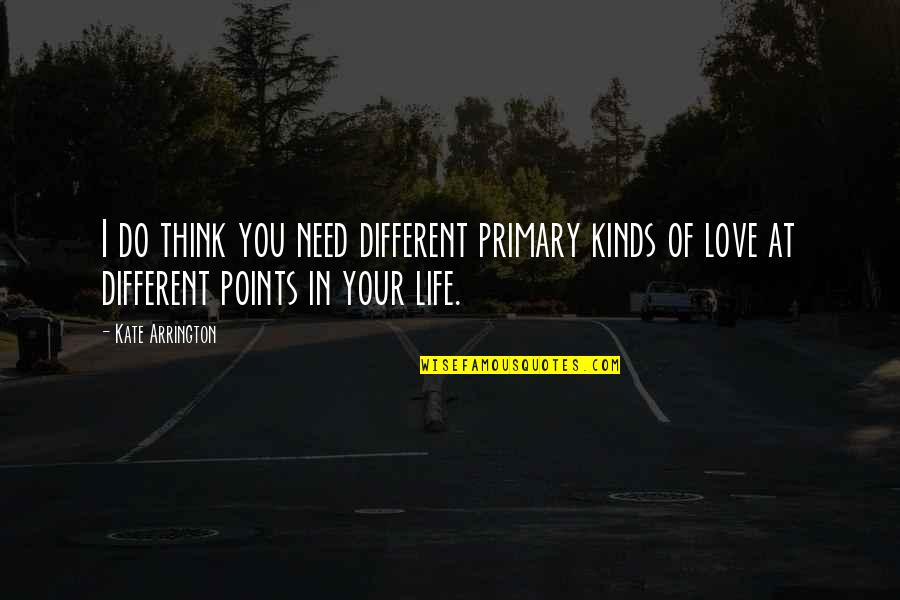 I Only Need You In My Life Quotes By Kate Arrington: I do think you need different primary kinds