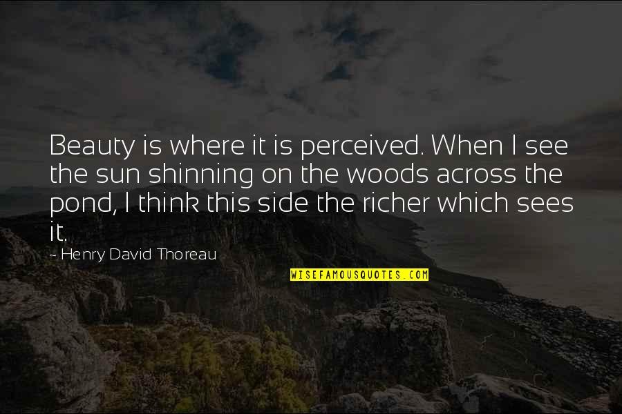 I Perceived Quotes By Henry David Thoreau: Beauty is where it is perceived. When I