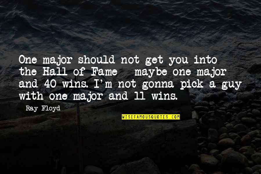 I Pick You Quotes By Ray Floyd: One major should not get you into the