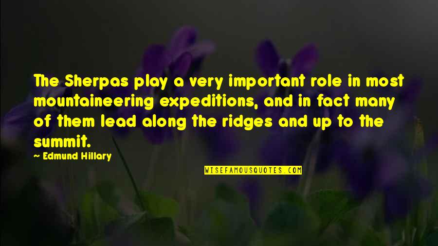 I Play Along Quotes By Edmund Hillary: The Sherpas play a very important role in