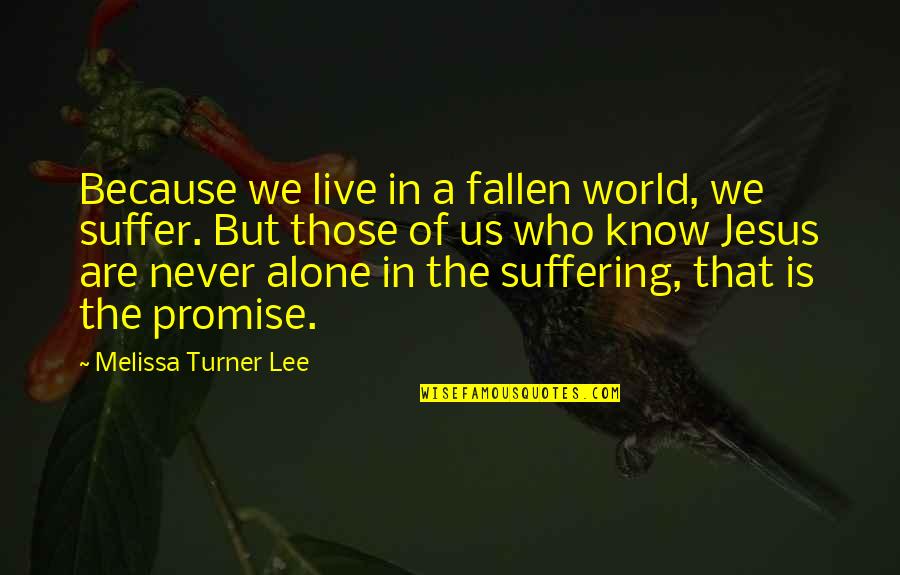 I Promise You The World Quotes By Melissa Turner Lee: Because we live in a fallen world, we