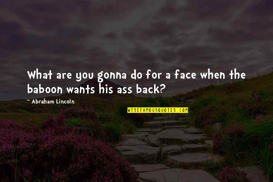 I R Baboon Quotes By Abraham Lincoln: What are you gonna do for a face