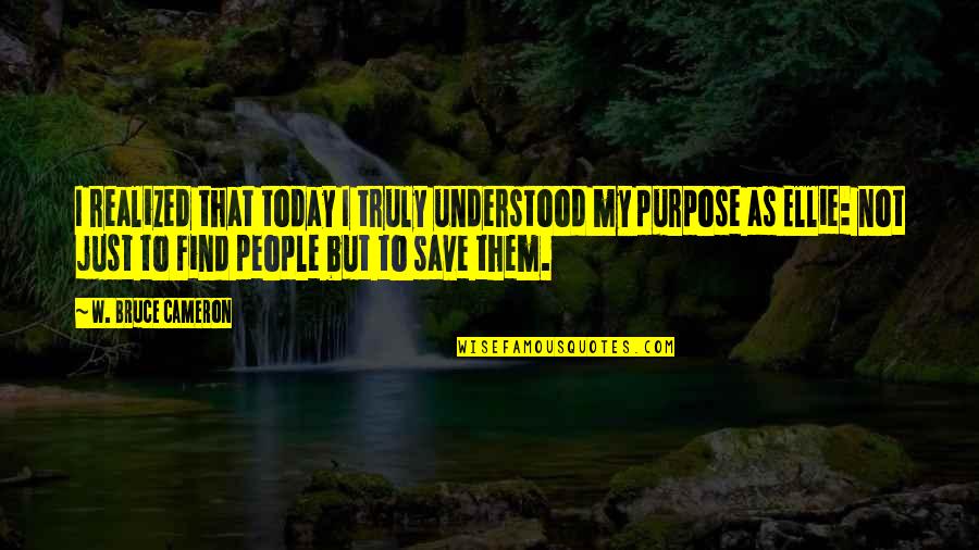 I Realized Today Quotes By W. Bruce Cameron: I realized that today I truly understood my