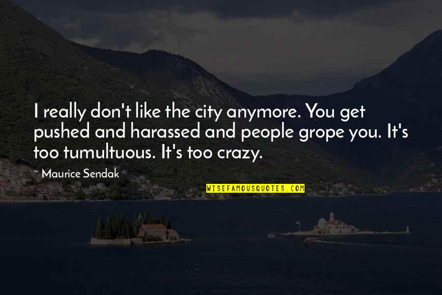 I Really Don't Like You Quotes By Maurice Sendak: I really don't like the city anymore. You