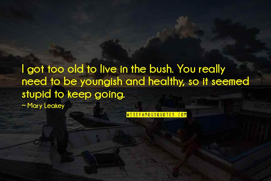 I Really Need You Quotes By Mary Leakey: I got too old to live in the