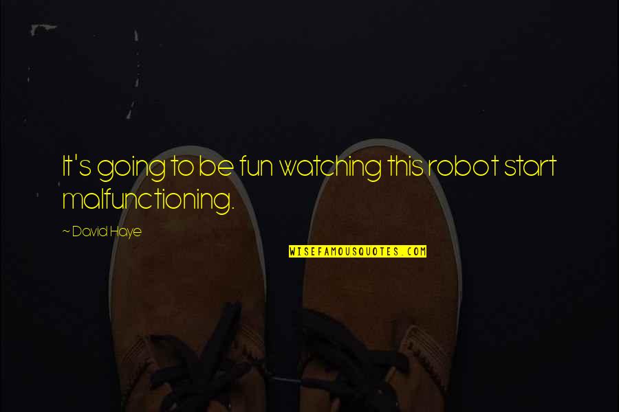 I Robot V I K I Quotes By David Haye: It's going to be fun watching this robot
