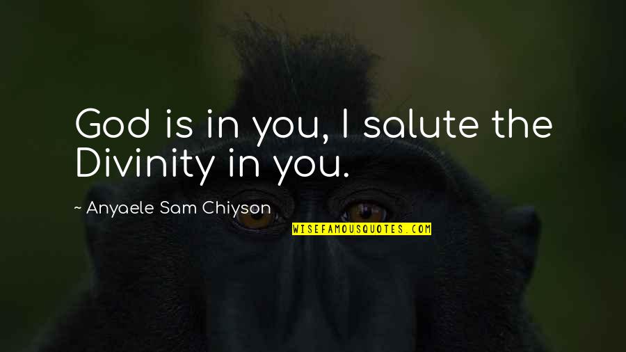 I Salute You Quotes By Anyaele Sam Chiyson: God is in you, I salute the Divinity