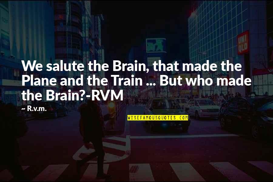 I Salute You Quotes By R.v.m.: We salute the Brain, that made the Plane