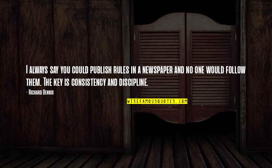 I Say No Quotes By Richard Dennis: I always say you could publish rules in