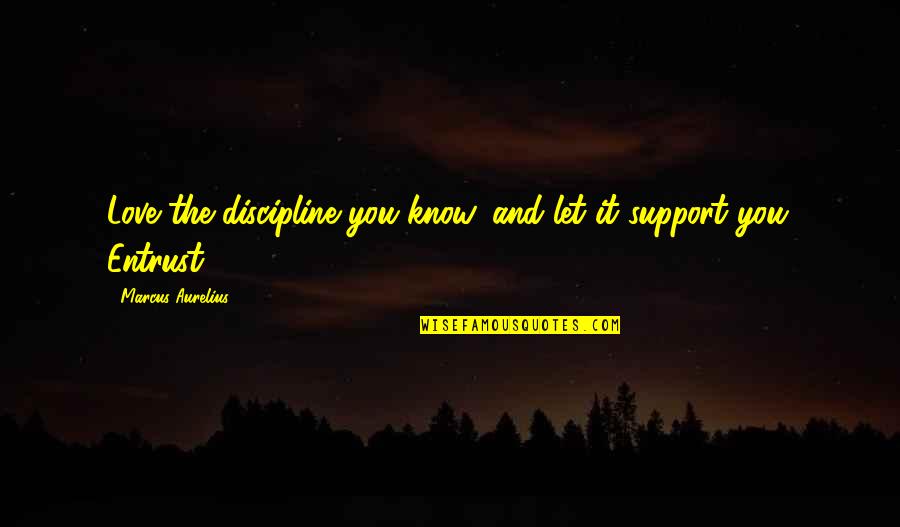 I Say Stupid Things Quotes By Marcus Aurelius: Love the discipline you know, and let it