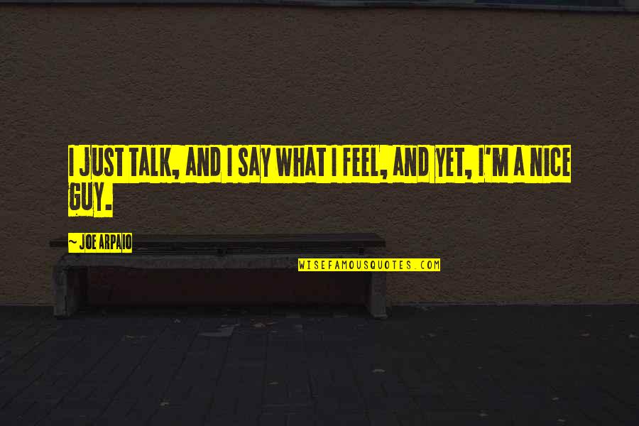I Say What I Feel Quotes By Joe Arpaio: I just talk, and I say what I