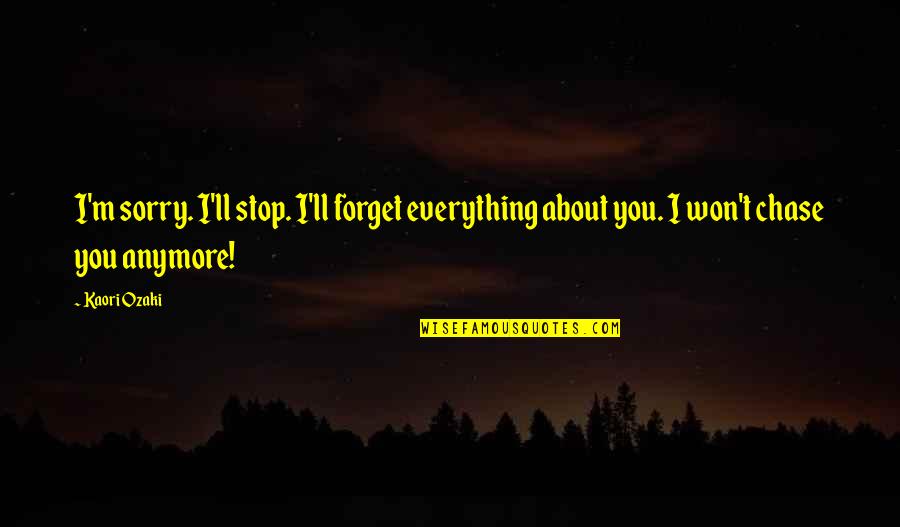 I See God In Everything Quotes By Kaori Ozaki: I'm sorry. I'll stop. I'll forget everything about