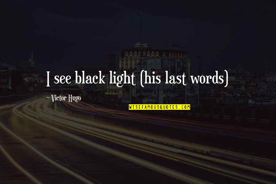 I See Light Quotes By Victor Hugo: I see black light (his last words)