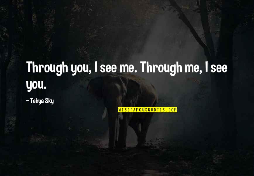 I See Through You Quotes By Tehya Sky: Through you, I see me. Through me, I