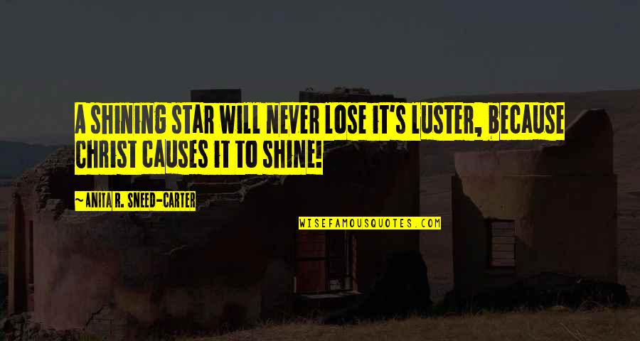 I Shine Because Of You Quotes By Anita R. Sneed-Carter: A shining star will never lose it's luster, I Shine Because Of You Quotes By Anita R. Sneed-Carter: A shining star will never lose it's luster,