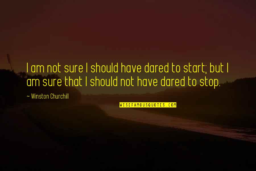 I Should Stop Quotes By Winston Churchill: I am not sure I should have dared