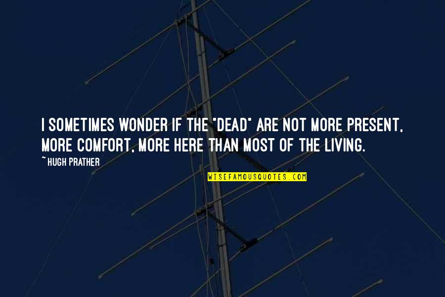 I Sometimes Wonder Quotes By Hugh Prather: I sometimes wonder if the "dead" are not