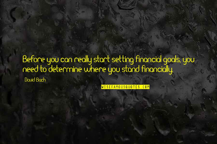 I Stand Before You Quotes By David Bach: Before you can really start setting financial goals,
