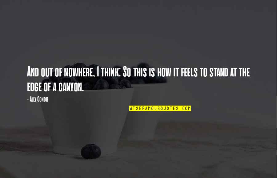 I Stand Nowhere Quotes By Ally Condie: And out of nowhere, I think: So this I Stand Nowhere Quotes By Ally Condie: And out of nowhere, I think: So this