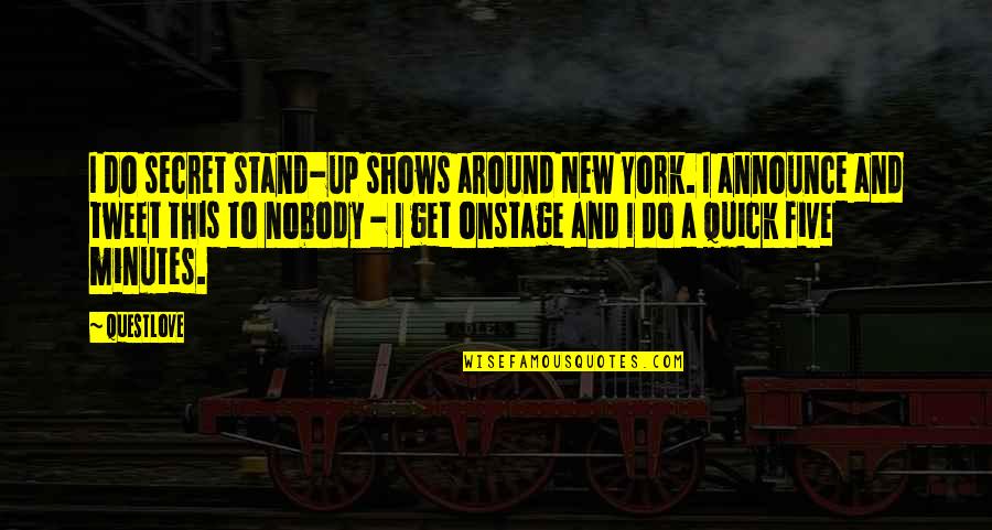 I Stand Up Quotes By Questlove: I do secret stand-up shows around New York.