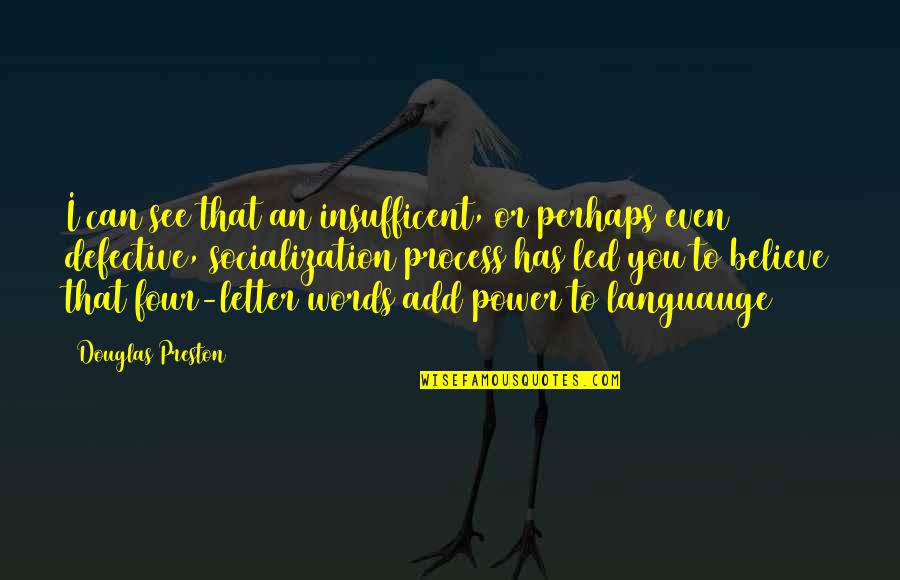 I Still Believe You Quotes By Douglas Preston: I can see that an insufficent, or perhaps