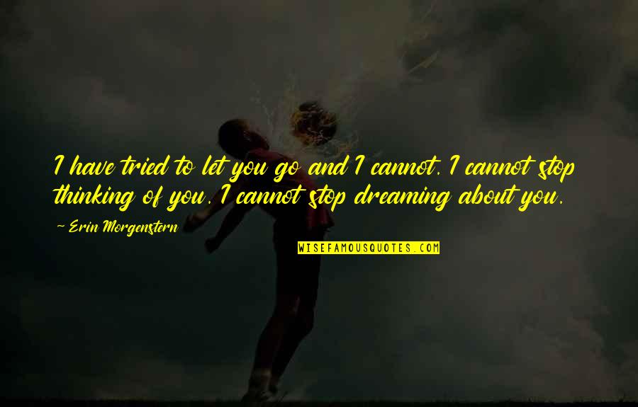 I Stop Dreaming Quotes By Erin Morgenstern: I have tried to let you go and