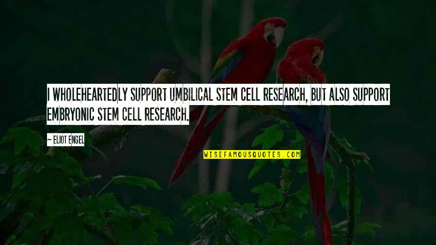 I Support Quotes By Eliot Engel: I wholeheartedly support umbilical stem cell research, but