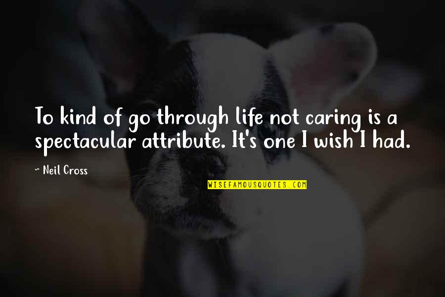 I Think I Like You Again Quotes By Neil Cross: To kind of go through life not caring