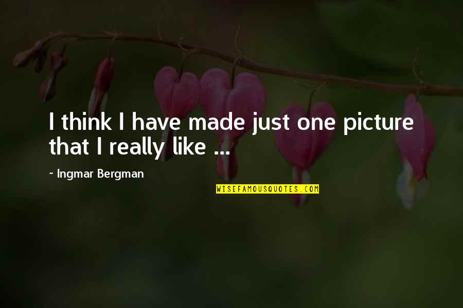 I Think I Like You Picture Quotes By Ingmar Bergman: I think I have made just one picture
