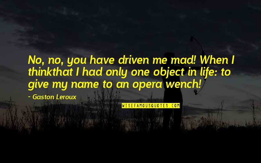 I Think I Love My Life Quotes By Gaston Leroux: No, no, you have driven me mad! When