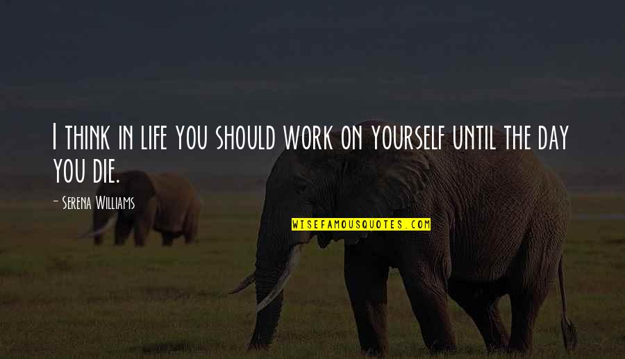 I Think I Should Die Quotes By Serena Williams: I think in life you should work on