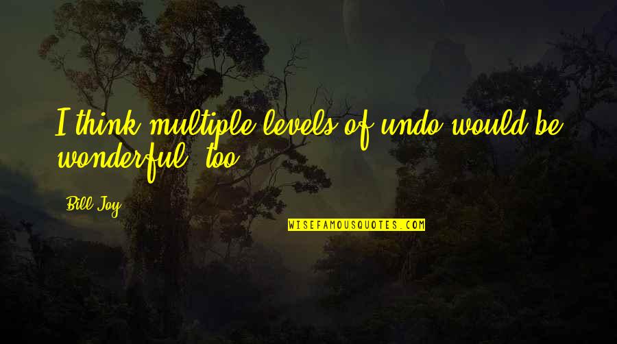 I Think You Are Wonderful Quotes By Bill Joy: I think multiple levels of undo would be