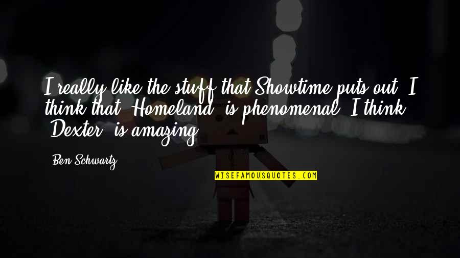 I Think You're Amazing Quotes By Ben Schwartz: I really like the stuff that Showtime puts I Think You're Amazing Quotes By Ben Schwartz: I really like the stuff that Showtime puts